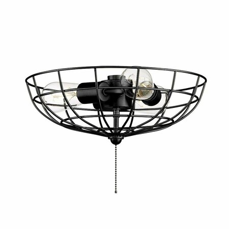 CRAFTMADE 3 Light Cage Bowl LED Light Kit in Flat Black LK2801-FB-LED